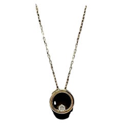 Collier cercle de diamants en or jaune 10kt - 0.10ctw, 16-18in, New