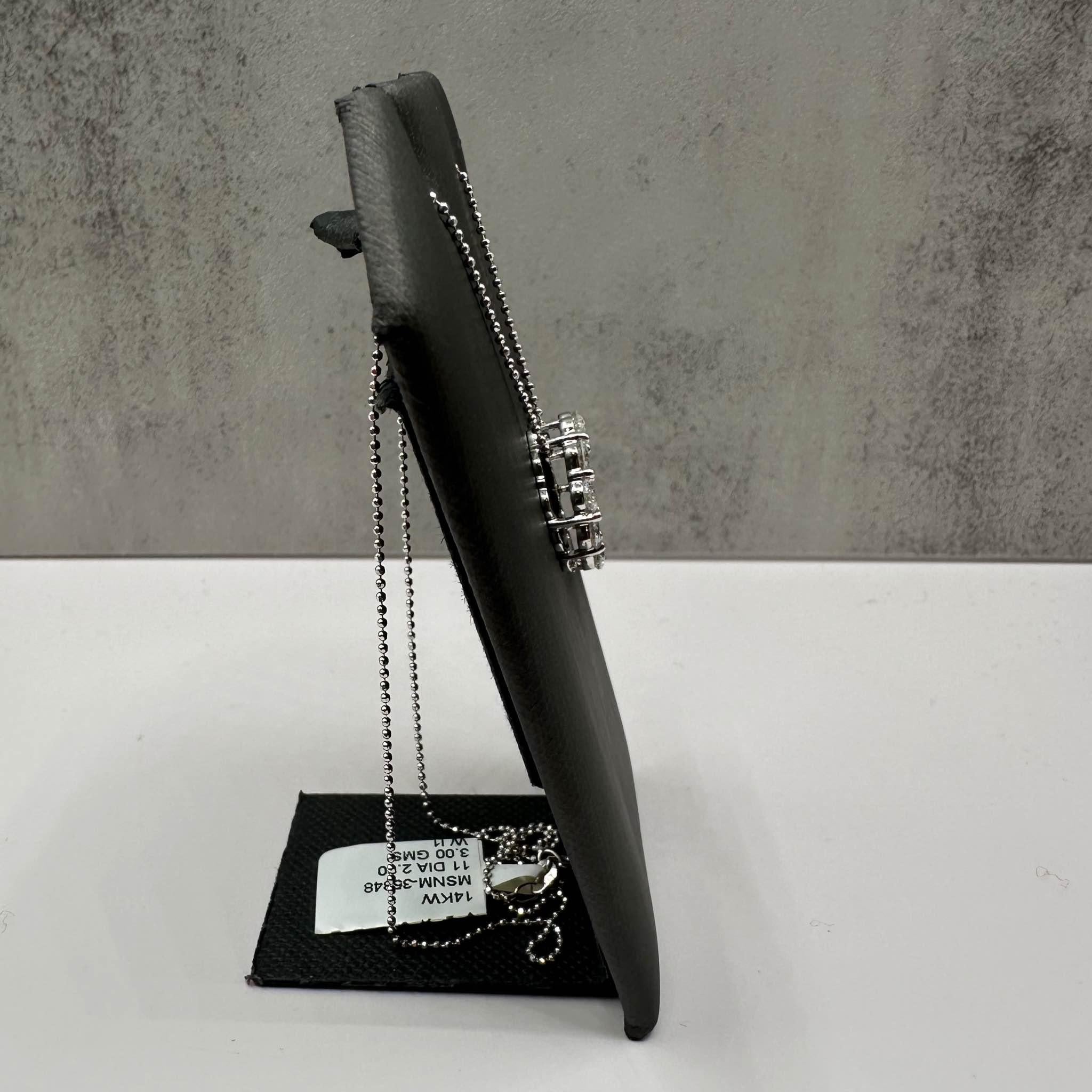 Taglio rotondo Collana con cerchio di diamanti in oro bianco 14kt - 2ctw GH I1 Diamonds, 16
