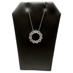 Diamond Circle Necklace in 14kt White Gold - 2ctw GH I1 Diamonds, 16", Italy