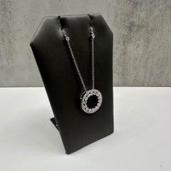 Diamond Circle Necklace in 18kt White Gold - 0.83ctw GH SI Diamonds, Adjustable