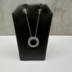 Diamond Circle Necklace in 18kt White Gold - 0.83ctw GH SI Diamonds, Adjustable