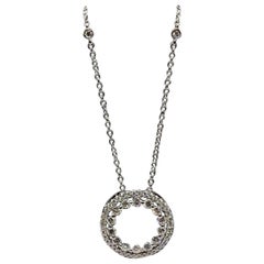 Collana con cerchio di diamanti in oro bianco 18kt - Diamanti GH SI da 0,83ctw, regolabile