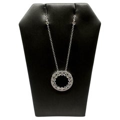 Diamond Circle Necklace in 18kt White Gold - 0.83ctw GH SI Diamonds, Adjustable