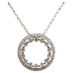 Diamond Circle Necklace in 18kt White Gold - 0.83ctw GH SI Diamonds, Adjustable