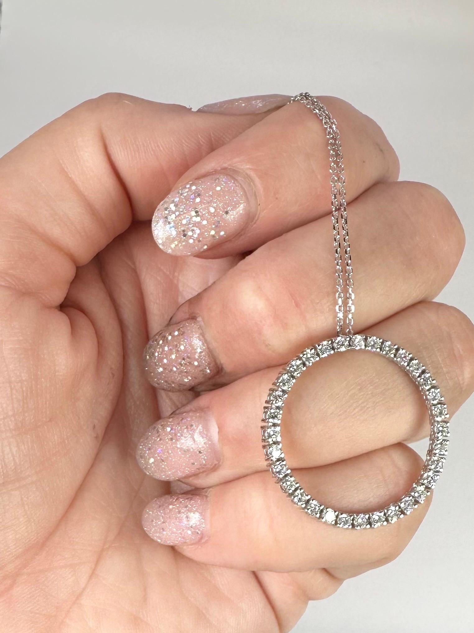 Diamant-Century-Halskette mit Kreis 14KT im Zustand „Neu“ im Angebot in Jupiter, FL