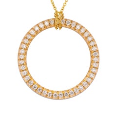 Diamond Circle of Life Necklace 18K Yellow Gold