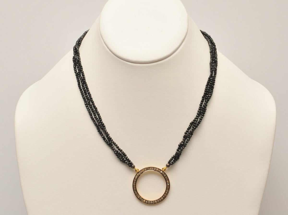 black spinel bead necklace