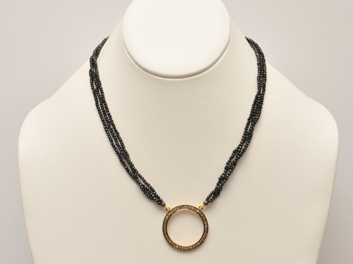 black circle pendant necklace