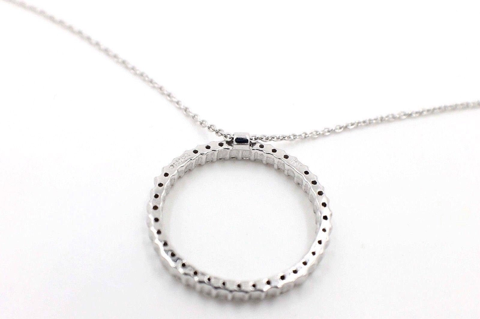 Diamond Circle Pendant in 18 Karat White Gold In Excellent Condition In San Diego, CA