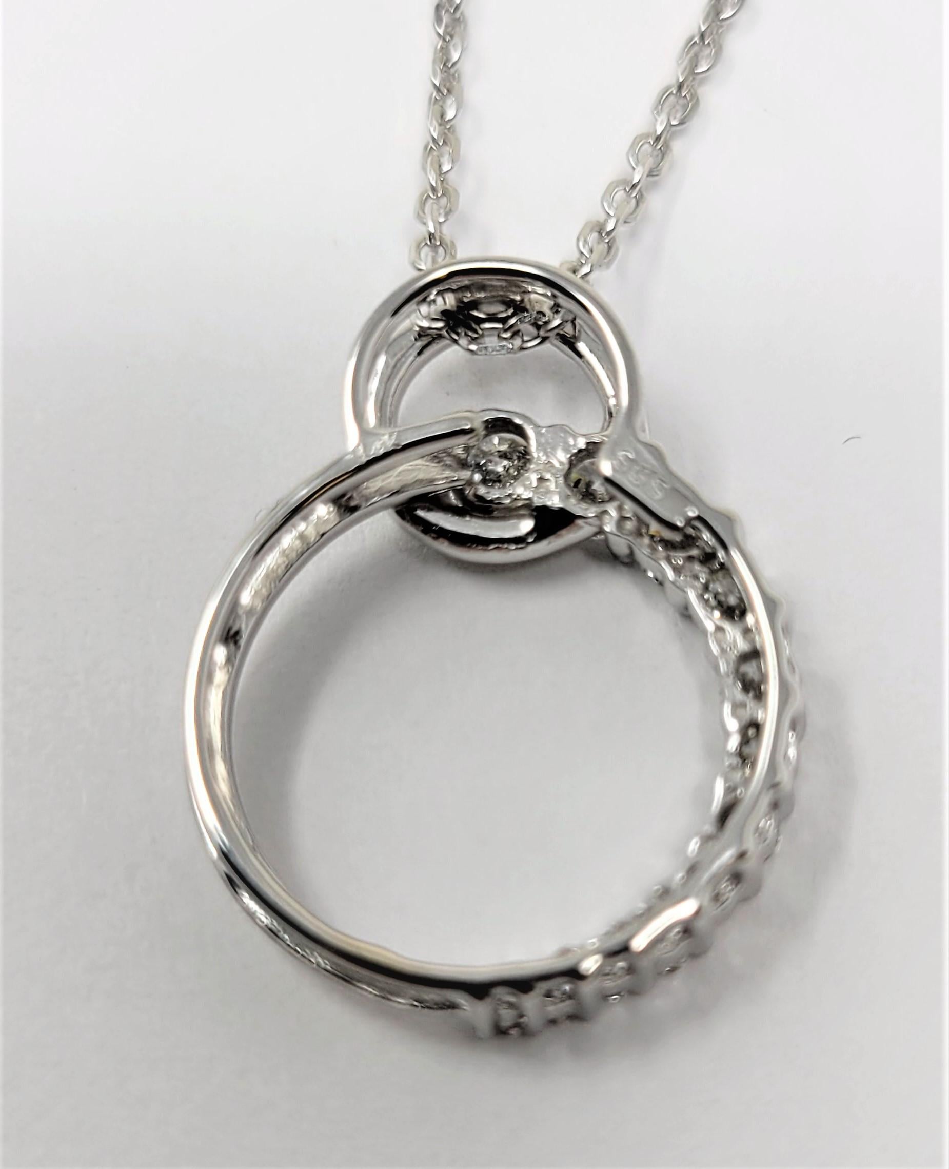 Women's or Men's Diamond Circle Pendant Necklace For Sale