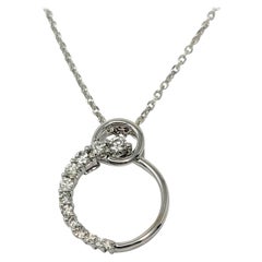 Diamant-Halskette mit Kreis-Anhänger