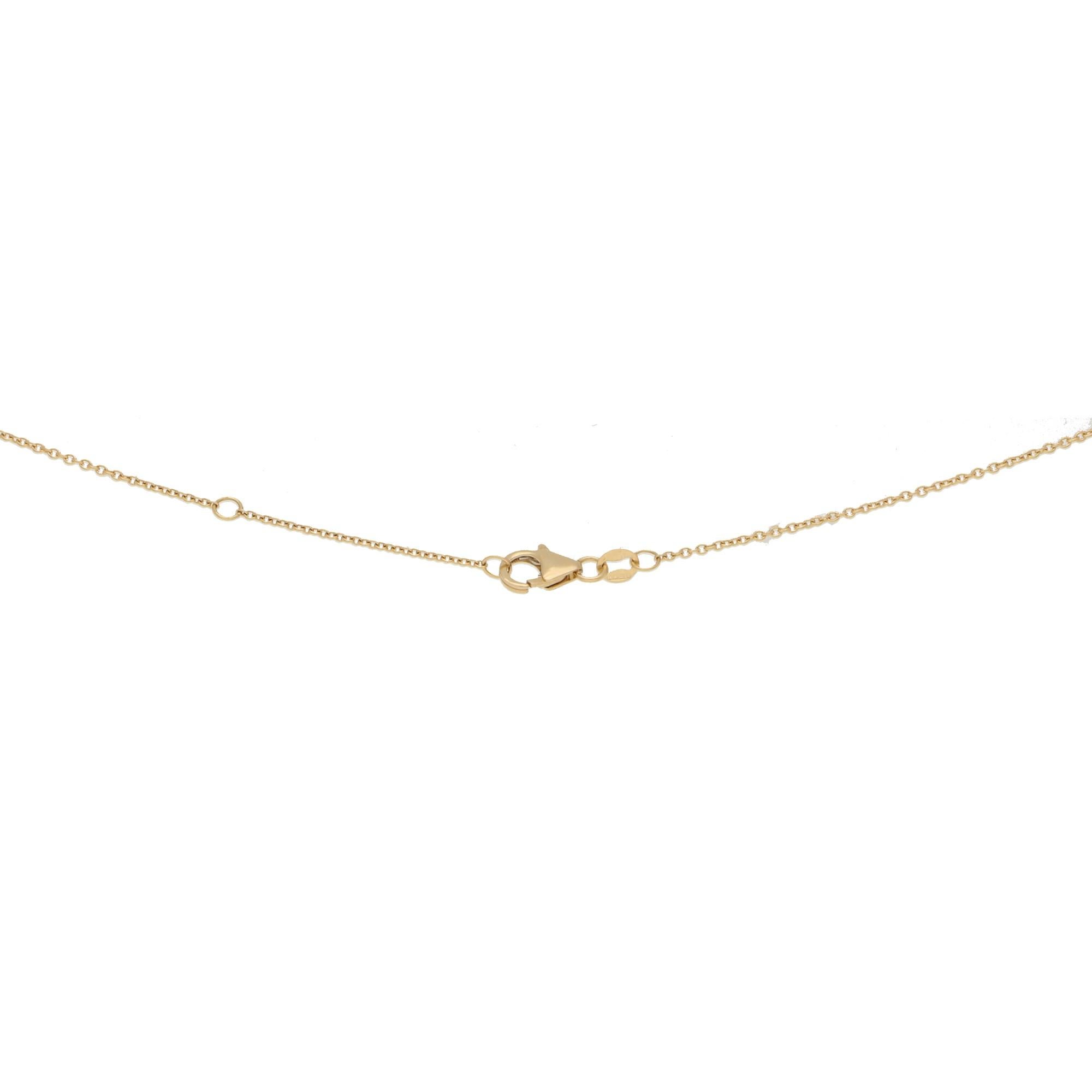 Modern Diamond Circle Pendant Necklace Set in 18 Karat Yellow Gold For Sale