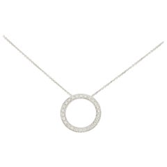 Diamond Circle Pendant Set in 18 Karat White Gold