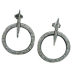 Diamond Circle Stud Earring 925 Silver Designer Women Earring Handmade Jewelry.