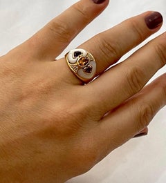 Diamond, Citrine, Blue Topaz Ring in 18 Karat Yellow Gold 7.9 Gm, SIZE 7