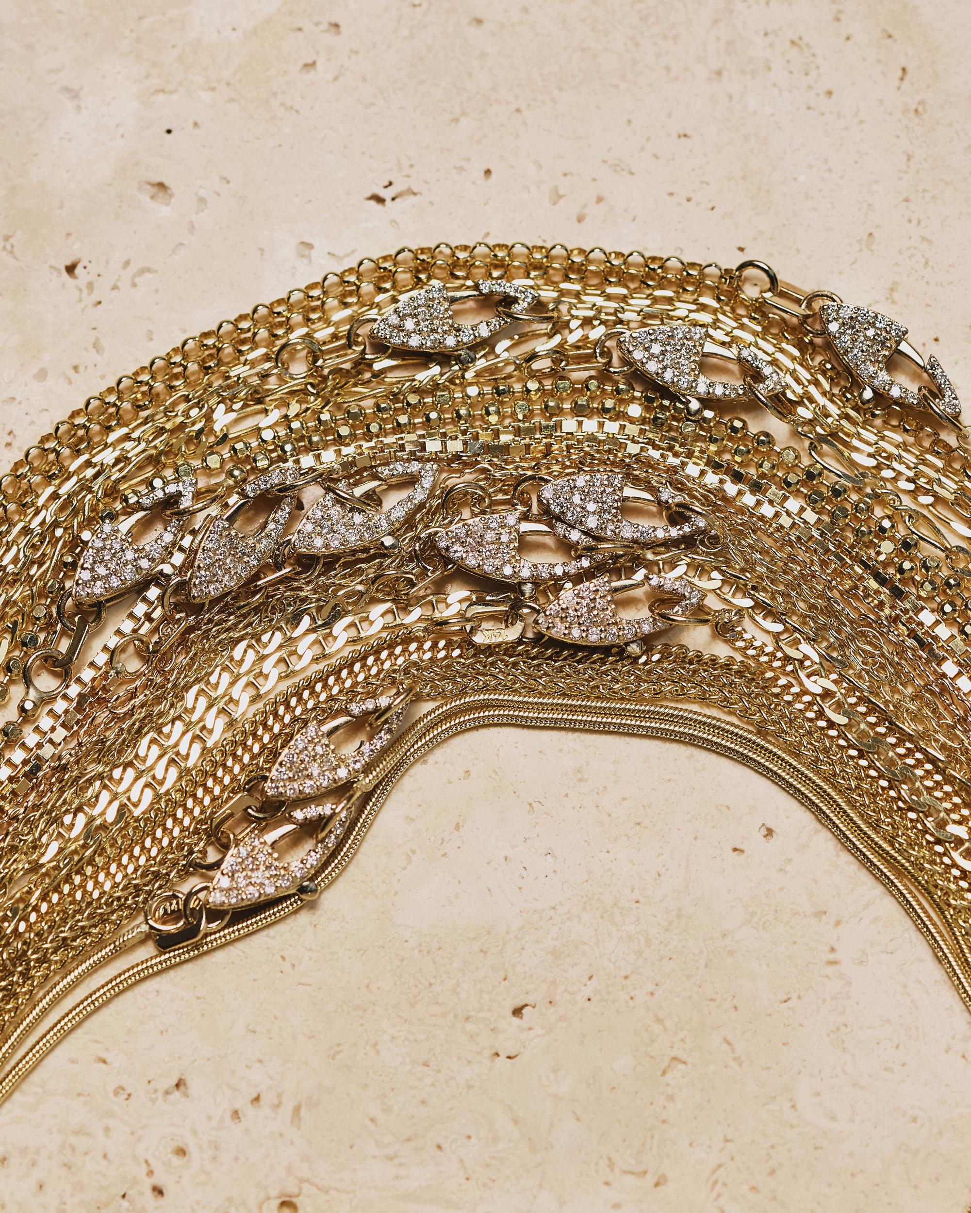 18K GOLD FILLED FRONT CLASP ROLO CHAIN NECKLACE