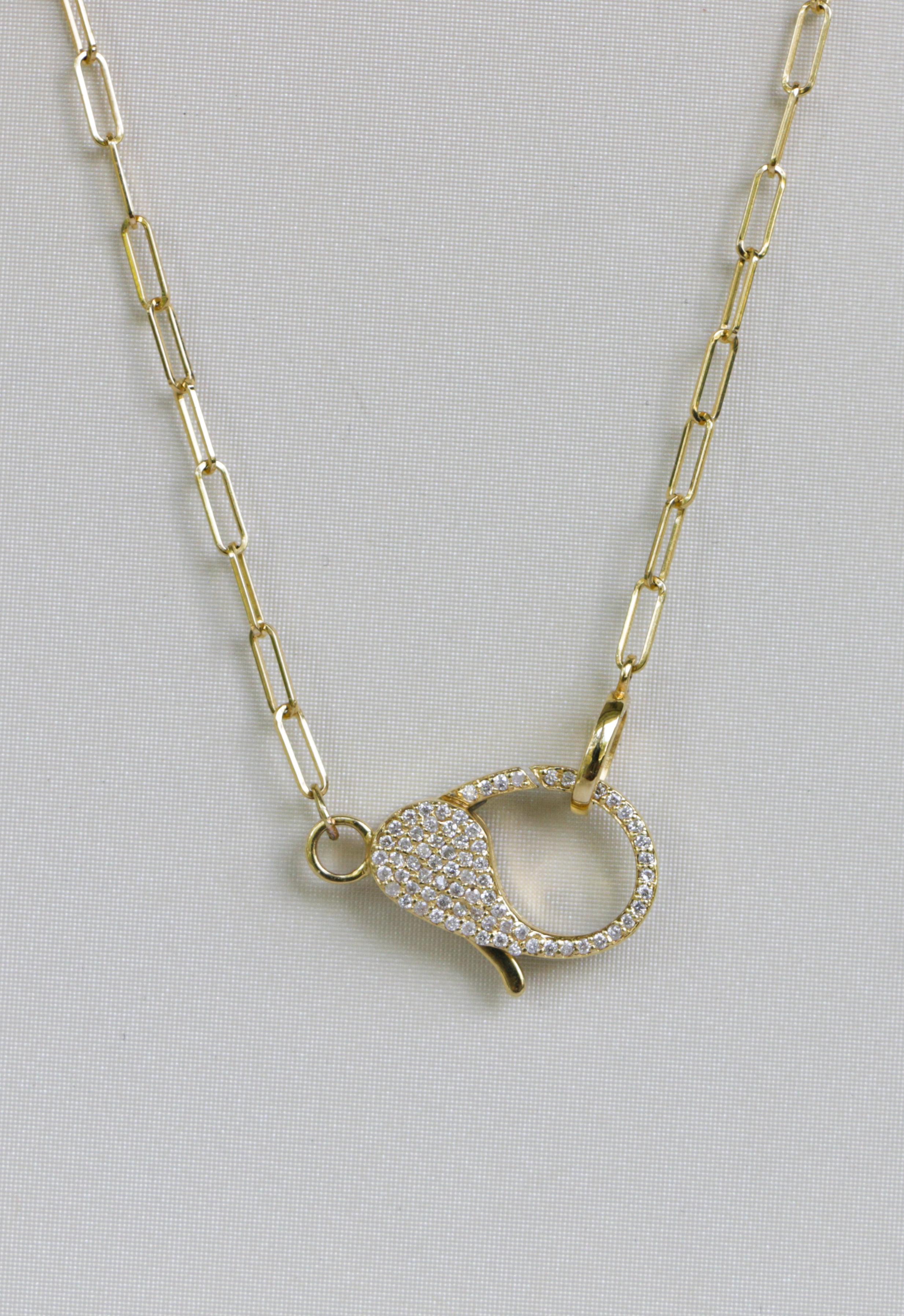 gold chain with diamond clasp