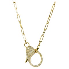 Diamond Clasp Chain Yellow Gold