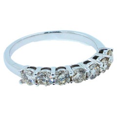 Diamond Classic Stack Eternity Wedding Anniversary Band 18 Karat White Gold Ring
