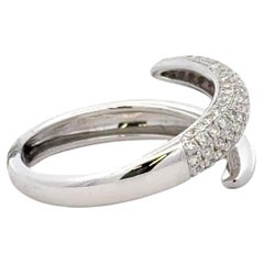 Diamond Claw Nail Ring 0.36 Carats G SI1 14 Karat White Gold 3.17 Grams