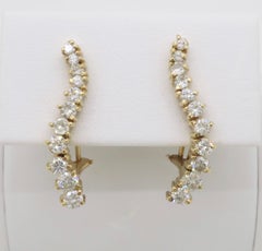 Diamond Climber Earrings made in 14k Yellow Gold