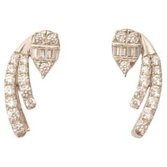 Orecchini a perno con diamante Climber in oro massiccio 14k (certificati)
