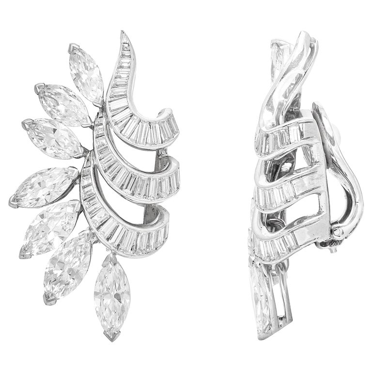 Diamond ClipOn Earrings at 1stDibs