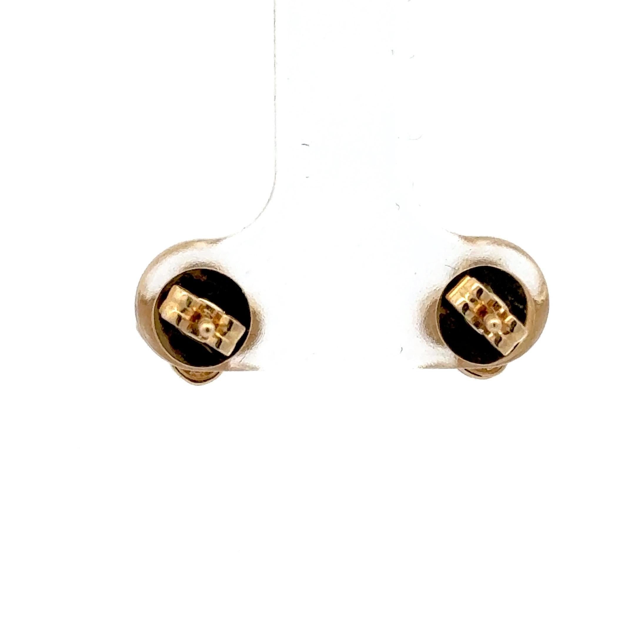 Boucles d'oreilles trèfle en diamant 0.62 carats or jaune 14KT 1.55 grammes en vente 1