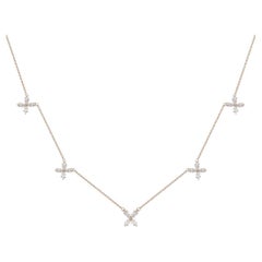 Diamond Clover Charm Necklace in 18K Yellow Gold