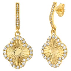 Diamond Clover Earrings (0.75 ct.) in 14K Gold