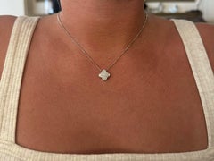 Diamond Clover Necklace 18k White Gold
