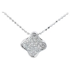Diamond Clover Necklace 18k White Gold