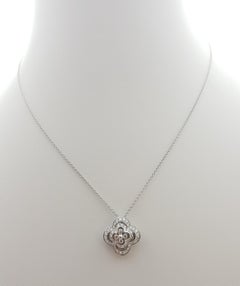 Diamond Clover Pendant Set in 18 Karat White Gold Settings
