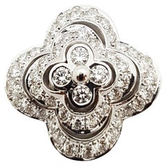 Diamond Clover Pendant Set in 18 Karat White Gold Settings