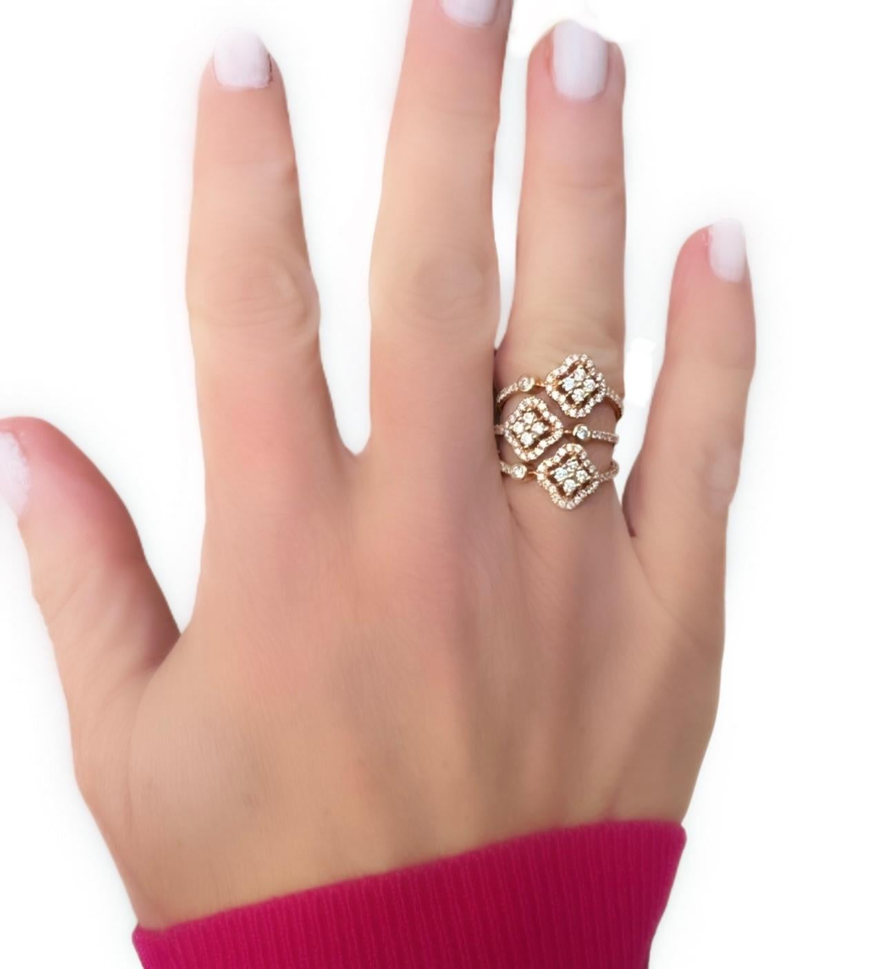 Diamant Kleeblattring mit Diamant (Moderne)