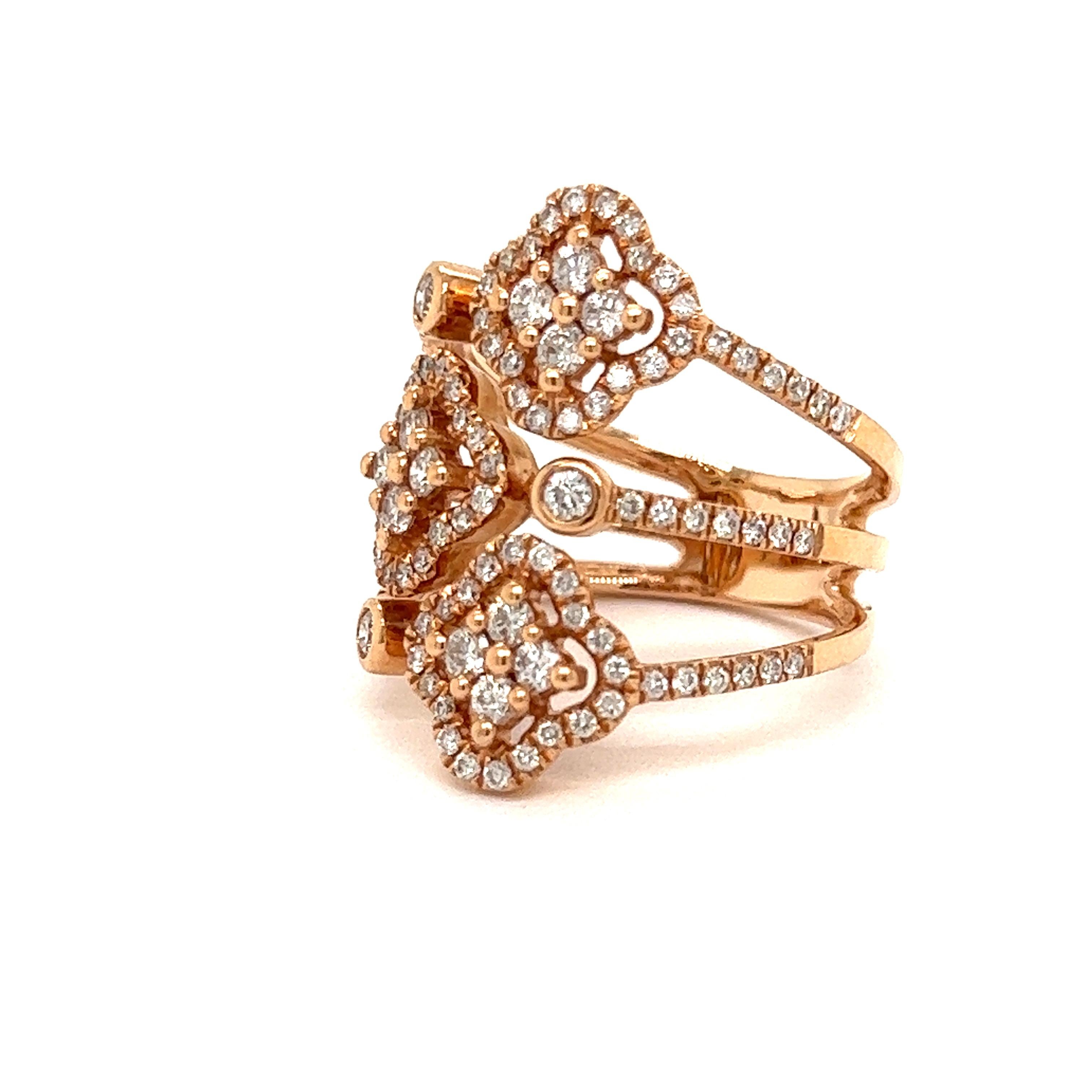 Diamant Kleeblattring mit Diamant Damen