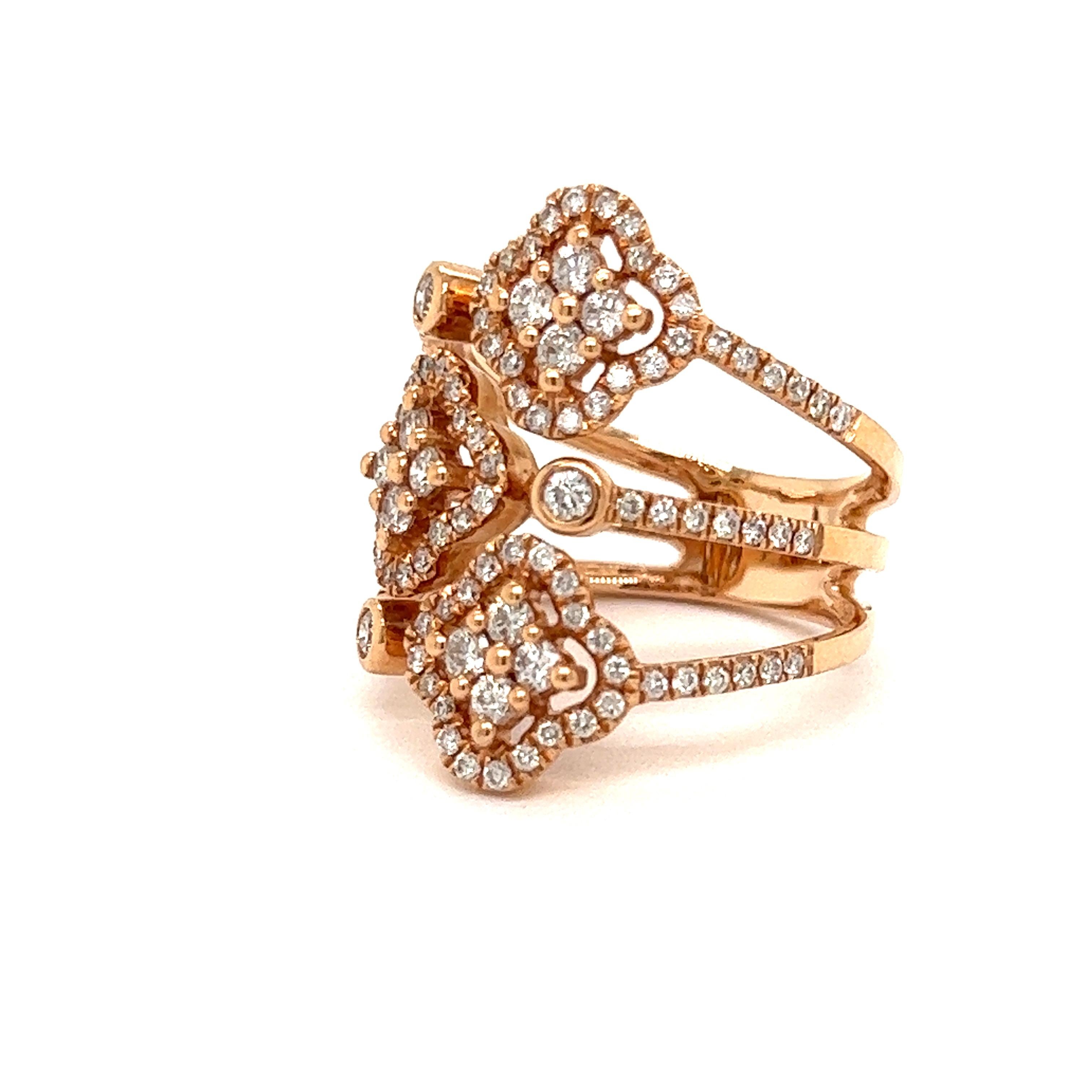 Diamond Clover Ring For Sale at 1stDibs | clover leaf ring design