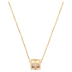 Collier en or jaune massif 14k avec pendentif en forme de trèfle et diamants pour elle