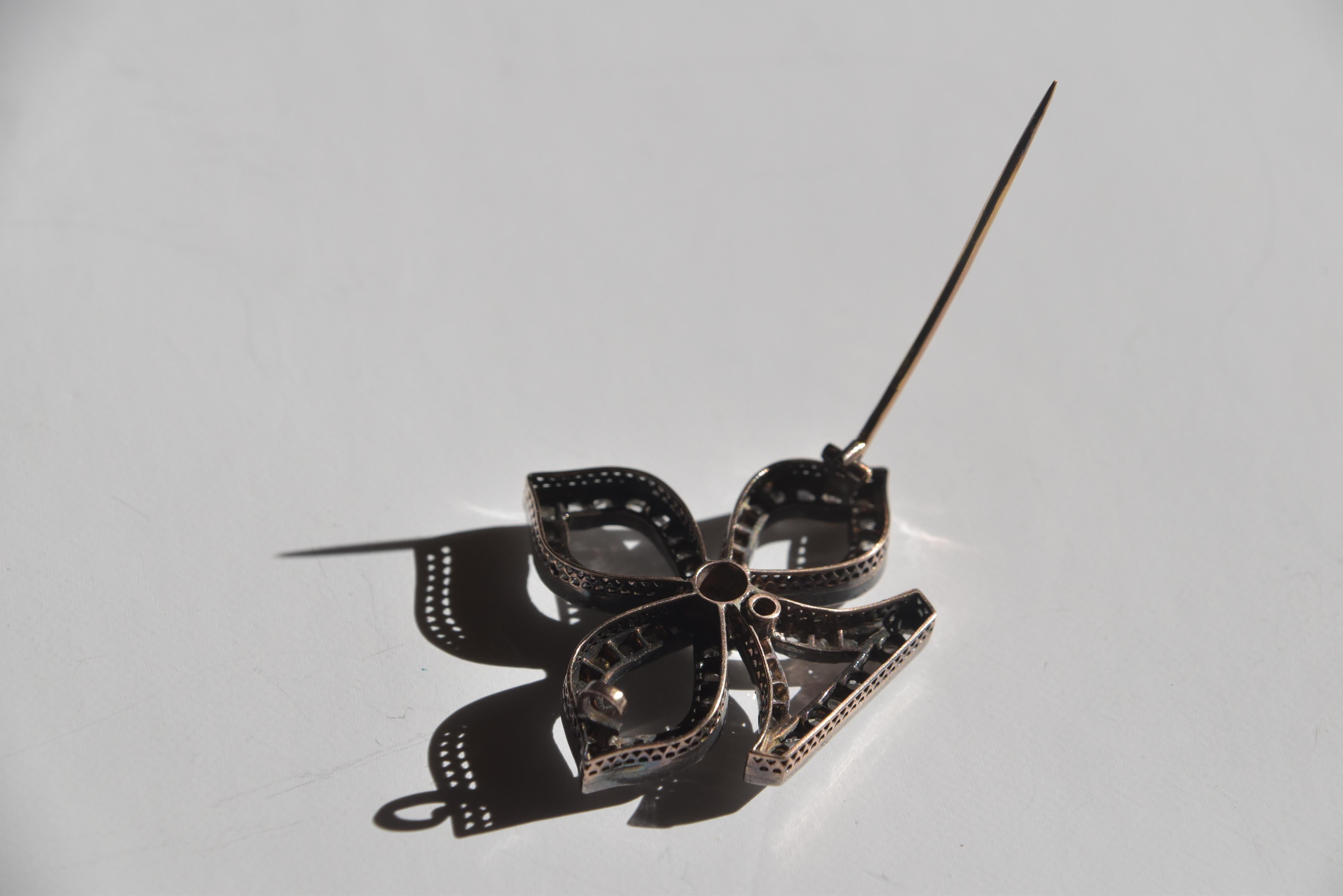Taille vieille mine Broche Diamond Club, fin du 19e siècle en vente