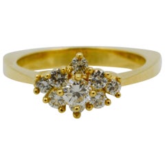 Diamond Cluster 18 Karat Yellow Gold Ring