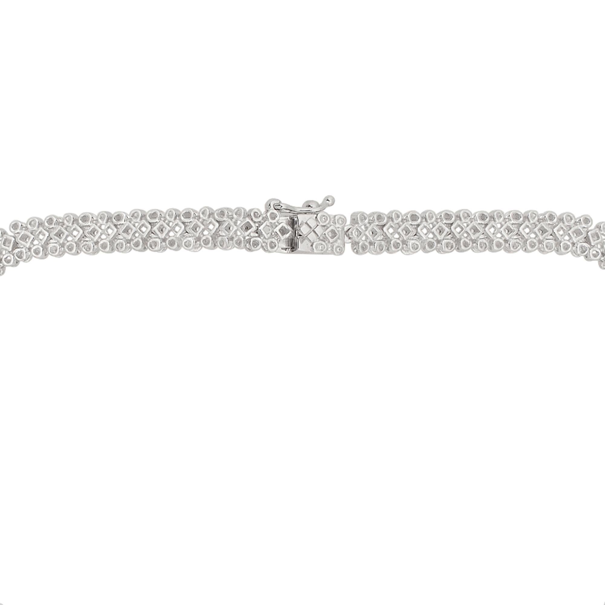 Diamond Cluster 20.6 Carat SI Clarity HI Color Choker Necklace 14k White Gold For Sale 1