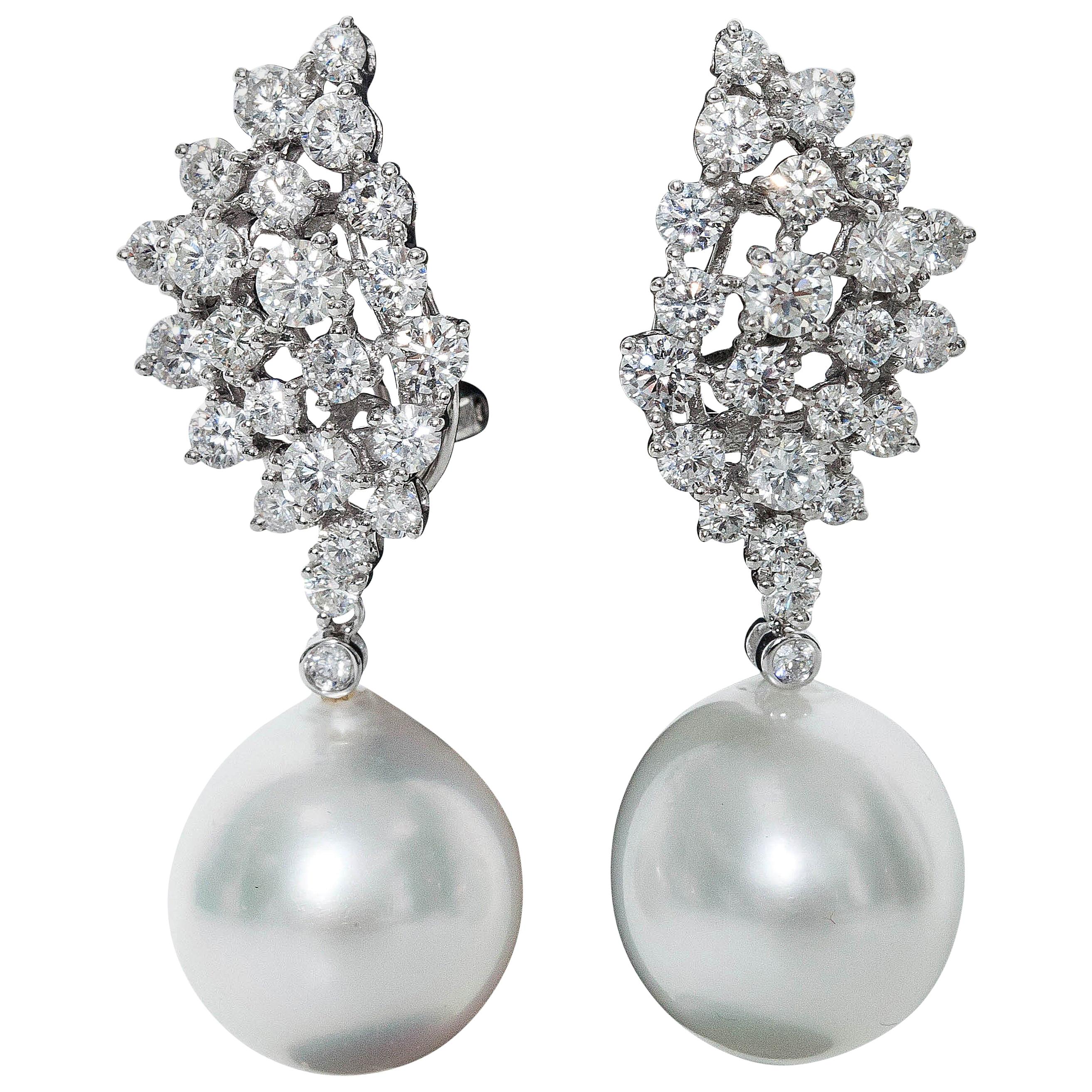 Tahitian Two Tone Pearl Diamond Gold Earrings For Sale At 1stDibs Tahitian Two Tone Pearl Diamond Gold Earrings For Sale At 1stDibs