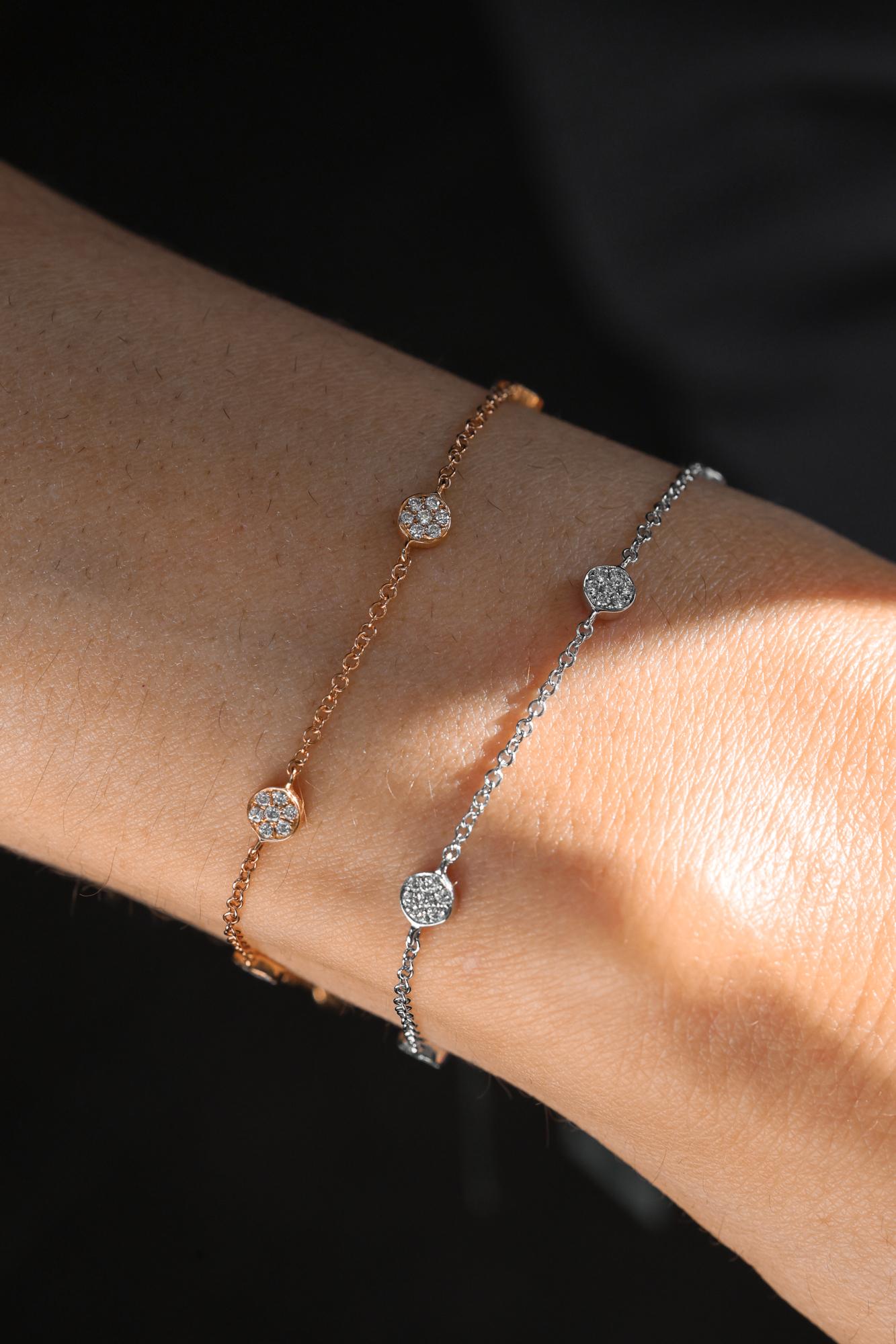 Femenino o masculino Pulsera racimo de diamantes 0,35 ct. en venta