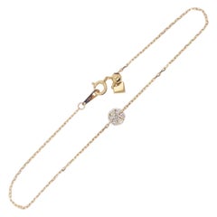 Bracelet réglable en forme de fleur en or jaune 14 carats avec diamants et grappe de diamants