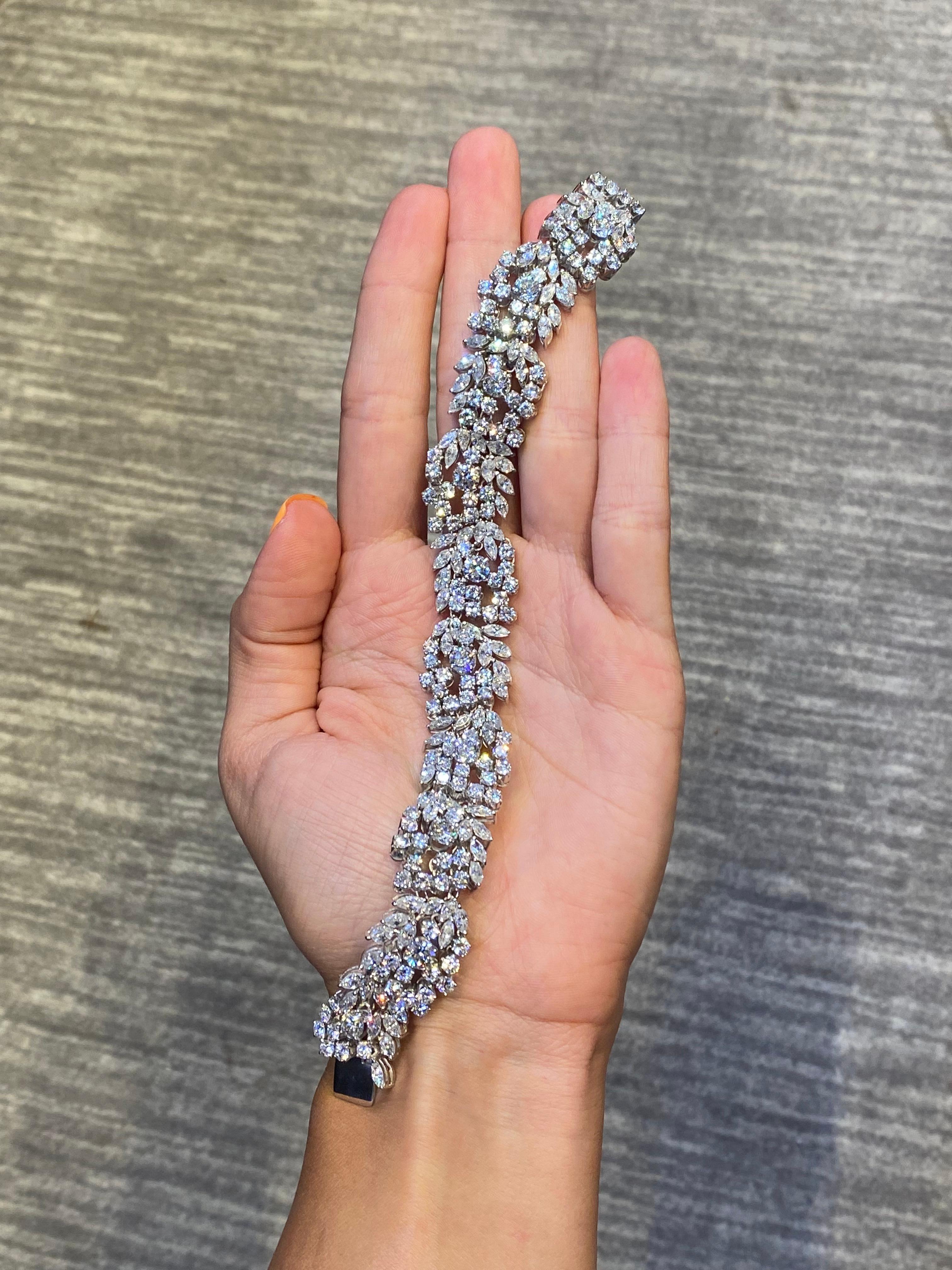 Women's Diamond Cluster Bracelet For Sale