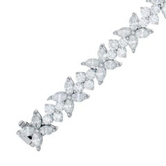 Diamond Cluster Bracelet in White Gold