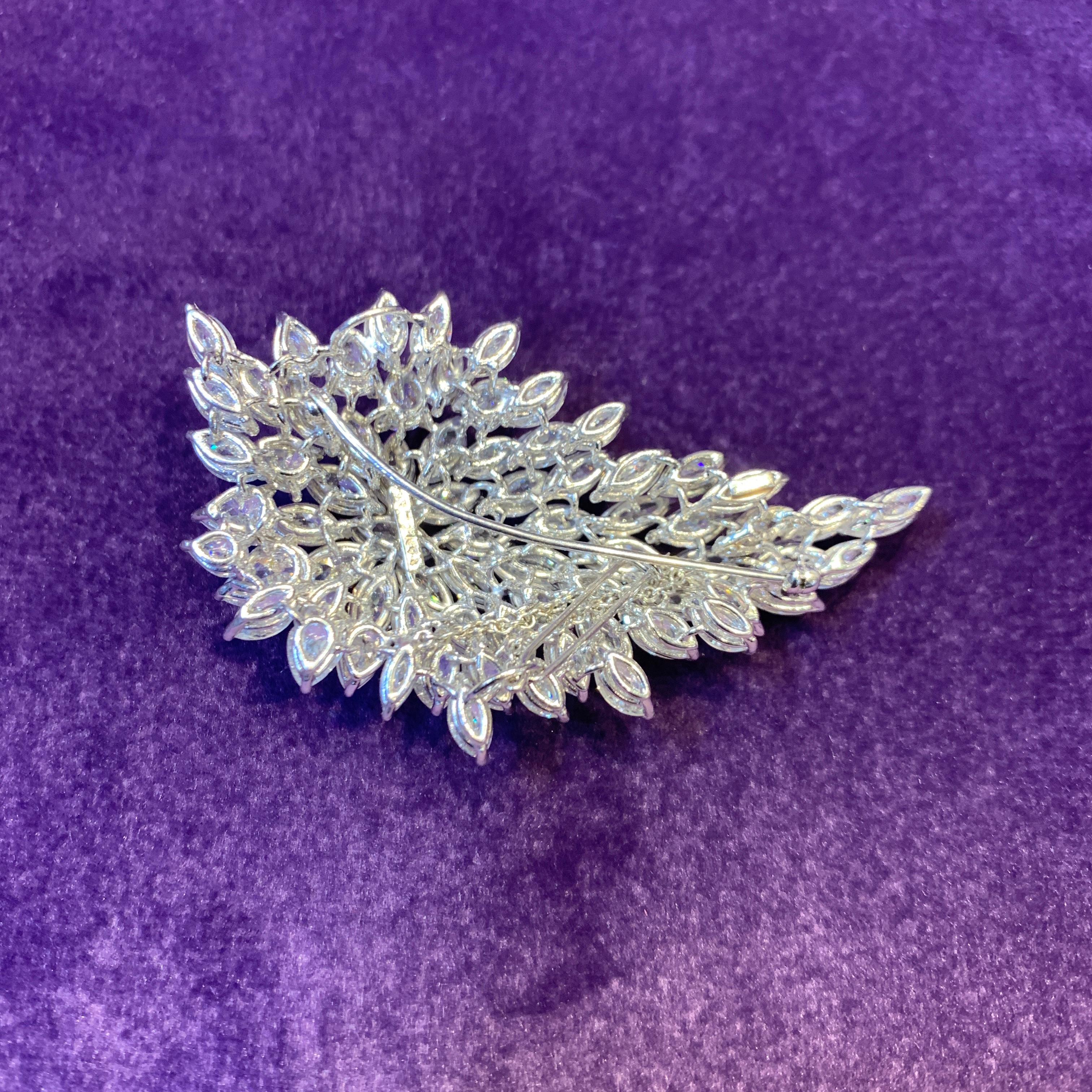 Women's Diamond Cluster Brooch For Sale