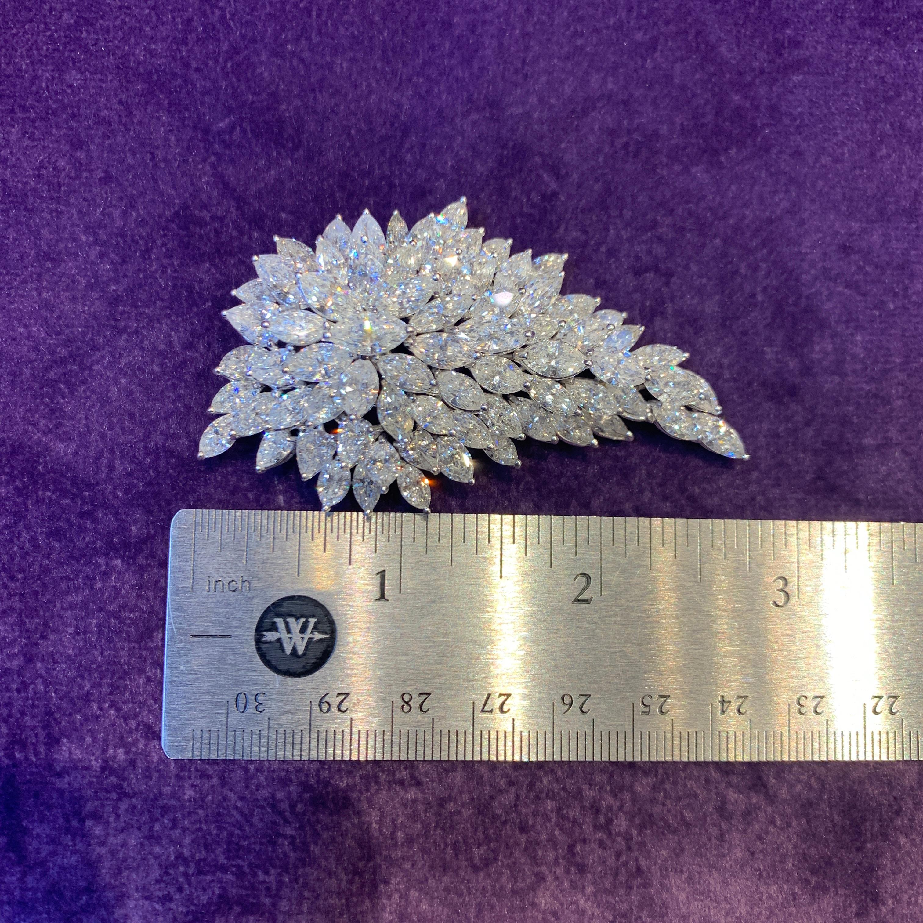 Diamond Cluster Brooch For Sale 1