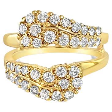 One Carat Tapered Baguette Cluster Ring Guard 14k Yellow Gold For Sale ...
