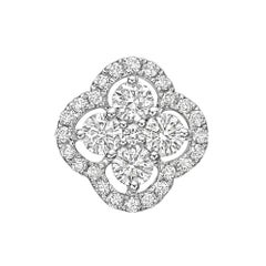 Diamond Cluster Clover Stud Earrings '1.1 Carat'